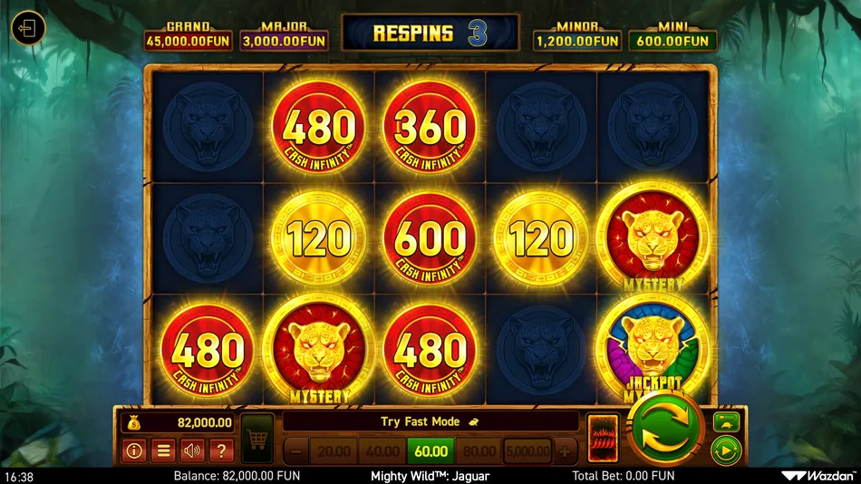 Hold the Jackpot bonus game re-spin counter and Collector symbol