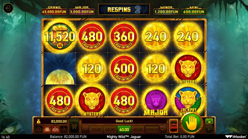 MAJOR jackpot symbol landing on the reels